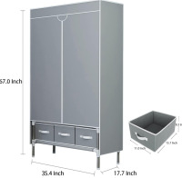 Gray Portable Clothing Closet - 4