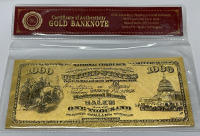 $1000 Certified Gold Banknote 99.9% Pure 24k Carat Gold W/ COA