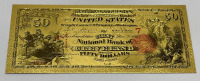 $50 Certified Gold Banknote 99.9% Pure 24k Carat Gold W/ COA - 2