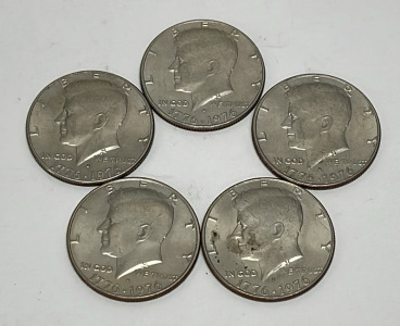 (5) Centennial 1776-1976 Kennedy Half Dollars