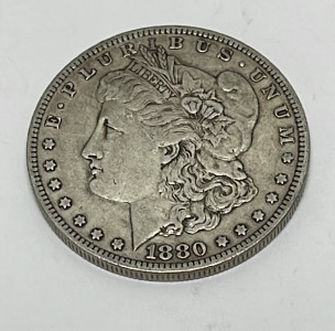 1880 Morgan Silver One Dollar Coin