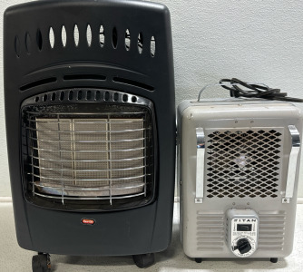 (1) Dyna-Glo Model RA18LPDG Rolling Propane Heater (1) Titan 1300w/1500w Electric Space Heater