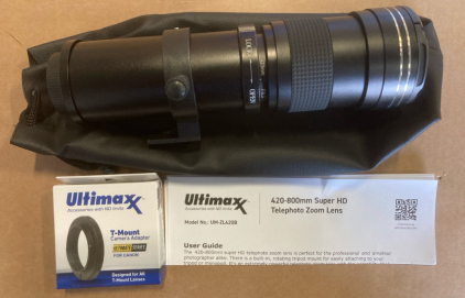 Ultimax 420-800mm f/8.3-16 DSLR/SLR T Mount Camera Lens Model: UM-ZL420B (sp12)