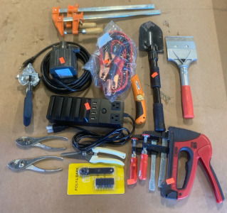 (1) Jumper Cable (1) Gardner Bender Staple Gun (1) Model 2 Utility Pump & Much More