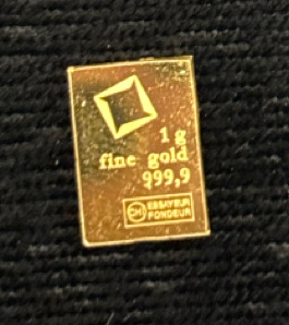 1g 999,9 Fine Gold Valcambi Suisse Bar