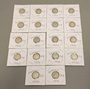 (18) Roosevelt Dimes- 1950-1959