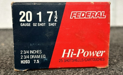 Federal Hi-Power 20ga 1oz Shotshells - 25 Rounds