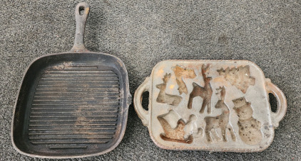 Cast Iron Skillet & Cast Iron Cookie Dish