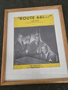 (1) "Route 66!---" By Bob Troup Framed Song Booklet