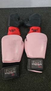 (2) Pairs of Boxing Gloves (Pink and Red and Black)