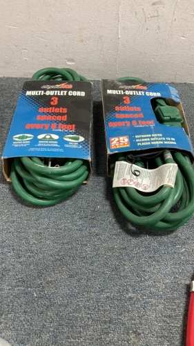 (2) 25’ Multi-Outlet Extension Cord