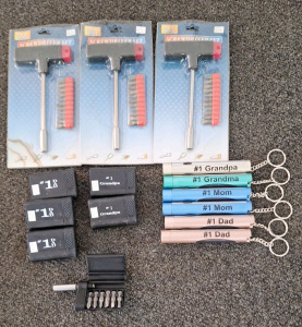 (3) T HANDLE BIT DTIVER SETS, (6) POCKET BIT DRIVER KITS & (6) POCKET FLASHLIGHTS