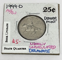(9) Collectible Quarters Dated Between 1999-2015 BU,AU, AU+ (Carded And Unidentified) - 2