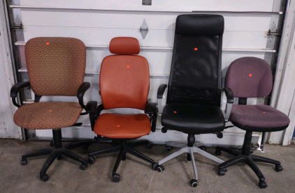 (4) Assorted Rolling Swivel Chairs