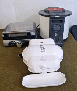 (1) George Foreman Grill, (1) Bella Waffle Maker & (1) Tefal Deep Fryer