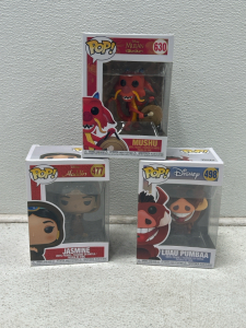 (3) Funk pops (Mushu, Luau Pumbaa, Jasmine)