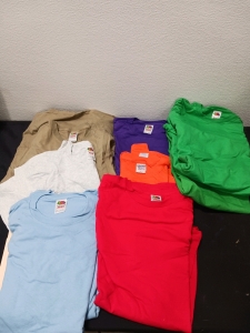 1 Box Fruit of The Loom shirts. Medium/ Large