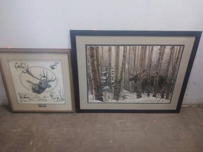 Elk prints in frames