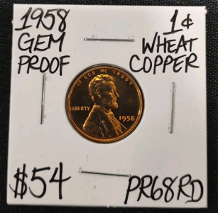 1958 PR68RD Gem Proof Red Wheat Penny