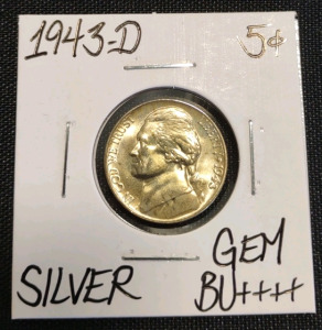 1943-D Gem BU++++ Silver Jefferson Nickel