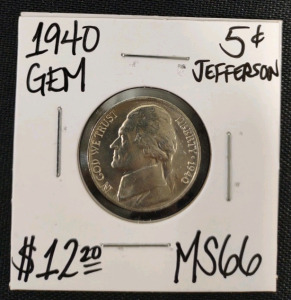 1940 MS66 Mint State Gem Jefferson Nickel