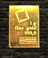 1g 999,9 Fine Gold Valcambi Suisse Bar