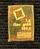 1g 999,9 Fine Gold Valcambi Suisse Bar