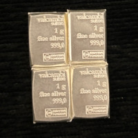 (4) 1g Fine Silver 999,0 Valcambi Suisse Bars - 3