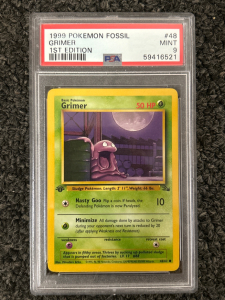 PSA Graded Pokémon Card- 1999 Fossil GRIMER 1st Edition