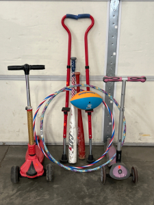 Baseball Bats, Hula Hoops, Football, Scooters, & More