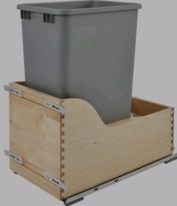 Rev-A-Shelf 50 Quart Single Trash Pull-Out Waste Container with Blumotion Soft-Close Slides