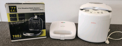 Sunbeam Breadmaker, Rival Waffle Maker, ZZ 4-in-1 Breakfast Waffle/Omelette/Sandwich Maker
