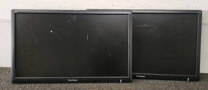 (2) ViewSonic 27" Monitors (Both Power On)