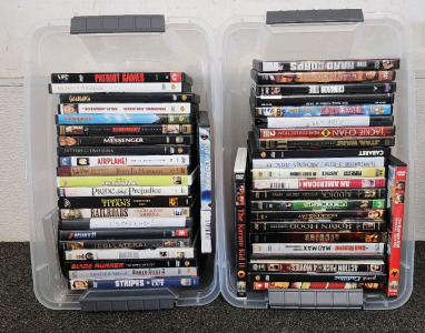 (40+) DVDs In Plastic Totes