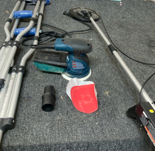 Small Hand Sander, Metal Detector, & Pair Of Hand Crutches