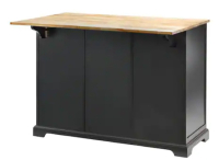 Home Decorators Collection Black Kitchen Island With Butcher Block Top (Perch) - 3