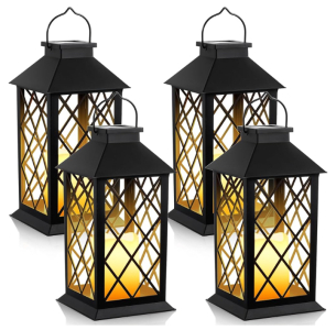 Meonum 4 Pack Of Solar Hollow Outdoor Lanterns