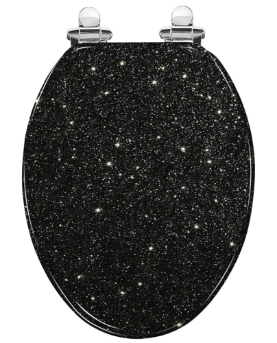 Black Starlight Elongated Slow-Close Toilet Seat (r6)