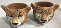 (2) Leopard Planter Pot