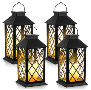 Meonum 4 Pack of Solar Hollow Outdoor Lanterns