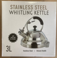 (1) 3L Stainless Steel Whistling Kettle (1) Dark Walnut Ottoman Stool (sp5) - 4