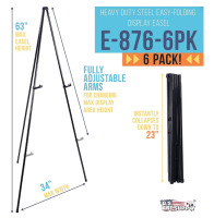 Pack of 6 Heavy Duty Steel Easels (sp5) - 2