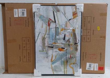(2) Daleno Art Cleaning Up Hand Embellished Framed Canvas Wall Art - 24" &times; 36"