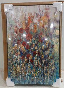 (1) Daleno Art Striking Burst Hand Embellished Framed Canvas Wall Art - 24" &times; 36"
