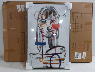 (3) Daleno Art Flea Market Millionaires V Hand Embellished Framed Canvas Wall Art - 24" &times; 36"