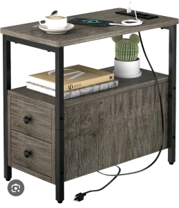 (1) Fixall Side Table w/ Charging Station