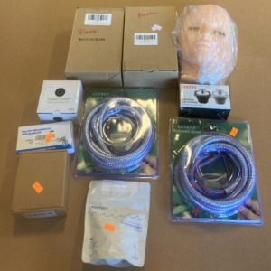 (2) Lutree Shower Hoses (2) Black Toilet Paper Holders (1) Lekeye Tub Stopper & Much More