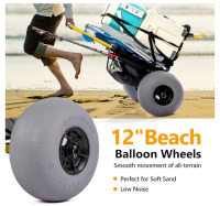 Foldable Fishing/Beach Cart With 12” Baloon Wheels (sp2) - 3