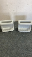 (2) Porcelain Shower Soap Dish Tray With Handle