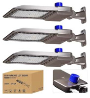 LED Parking Lot Light Photocell Dusk To Dawn 200W 3 Pack